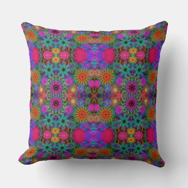 Cute colourful swirl pattern throw pillow (Front)