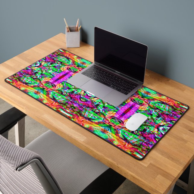 Cute colourful symetric abstract neon tribal iPad  Desk Mat (Office 2)