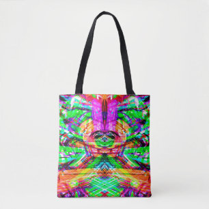 Cute colourful symetric abstract neon tribal iPad Tote Bag