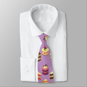 Cute & Colourful Tea Cakes Illustrated Pattern Tie