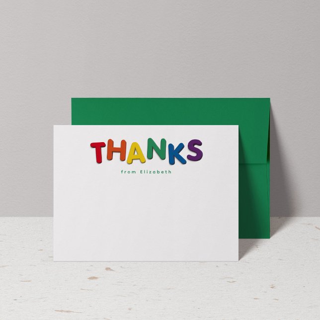 Cute colourful thanks personalized  thank you card (Creator Uploaded)