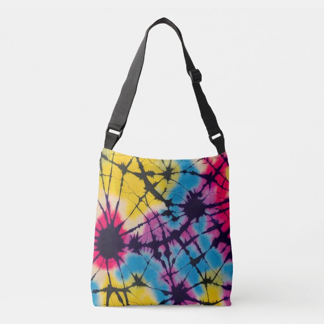 Cute Colourful Tie Dye Cross Body Bag  (Front)