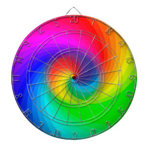 Cute Colourful Tie Dye Rainbow Swirl Art Pattern Dartboard