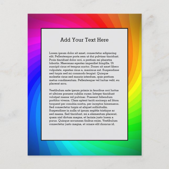 Cute Colourful Tie Dye Rainbow Swirl Art Pattern Flyer (Front)