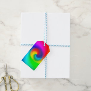 Cute Colourful Tie Dye Rainbow Swirl Art Pattern Gift Tags