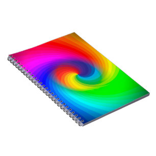 Cute Colourful Tie Dye Rainbow Swirl Art Pattern Notebook