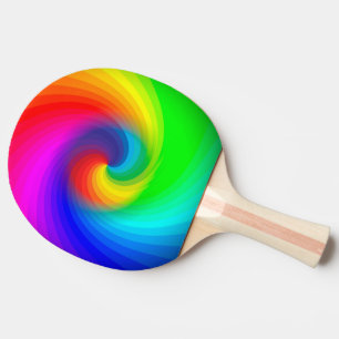 Cute Colourful Tie Dye Rainbow Swirl Art Pattern Ping Pong Paddle