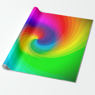 Cute Colourful Tie Dye Rainbow Swirl Art Pattern Wrapping Paper