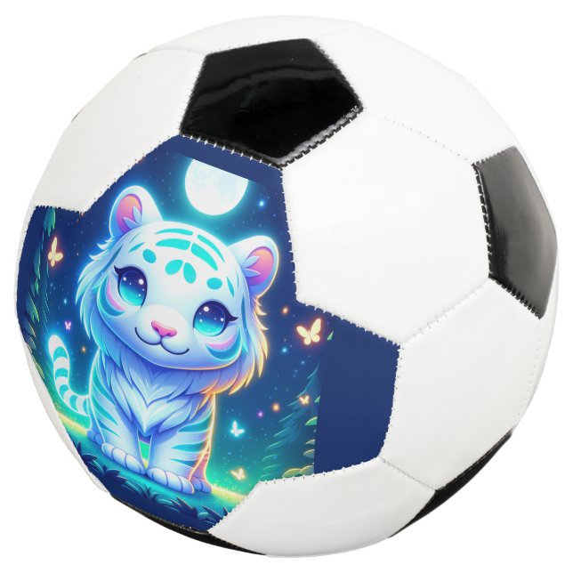 Cute Colourful Tiger Holographic | Soccer Ball (Three Quarter)