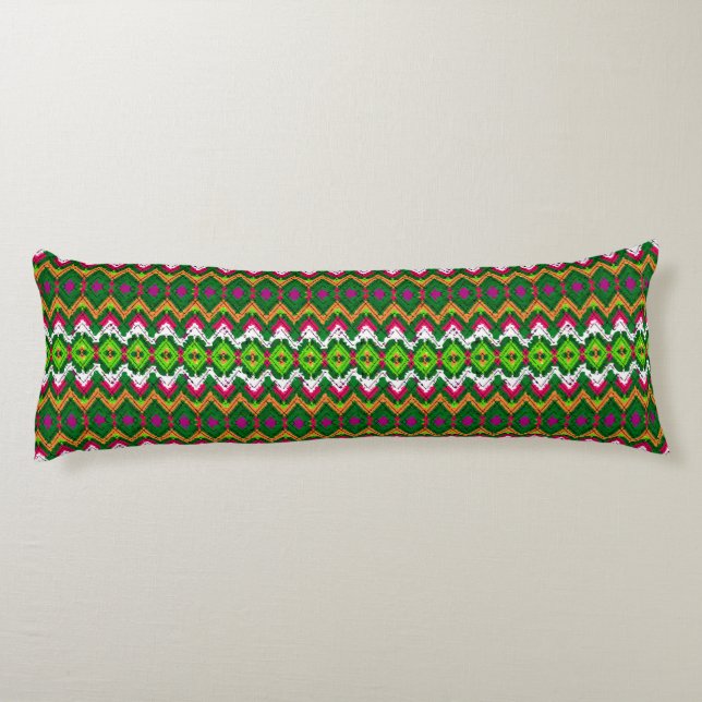Cute colourful traditional geomtric patterns body pillow (Back)