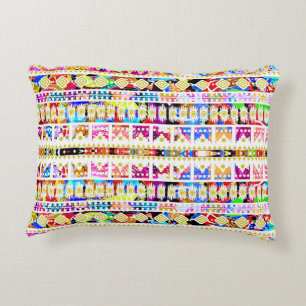 Cute colourful tribal aztec pattern accent pillow