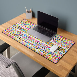 Cute colourful tribal aztec pattern desk mat