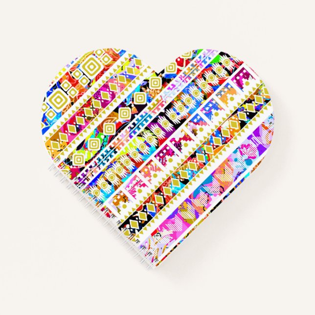 Cute colourful tribal aztec pattern notebook (Front)