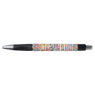 Cute colourful tribal aztec pattern pen
