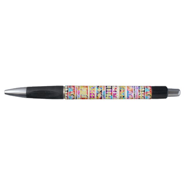 Cute colourful tribal aztec pattern pen (Front)