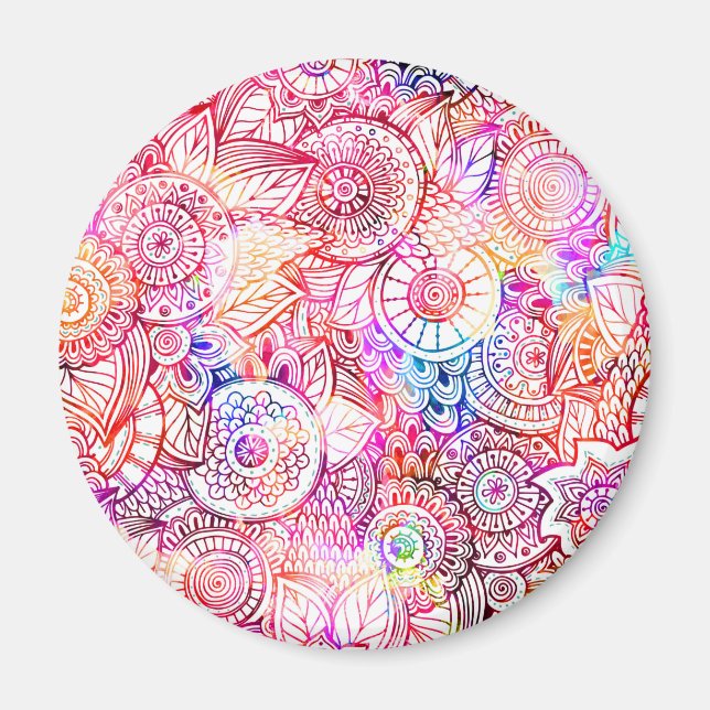 Cute colourful tribal pattern magnet (Front)