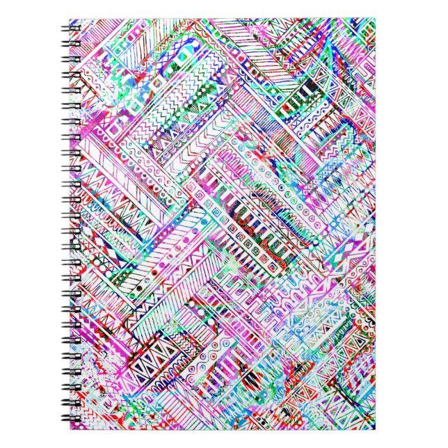Cute colourful tribal pattern notebook (Front)