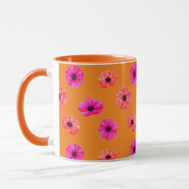 Cute &Colourful Tropical 3D Spring Flowers Pattern Mug (Left)