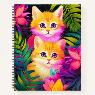 Cute Colourful Tropical Kittens Notebook