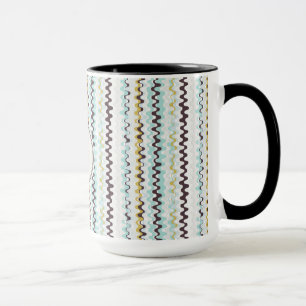 Cute colourful turquoise abstract pattern monogram mug