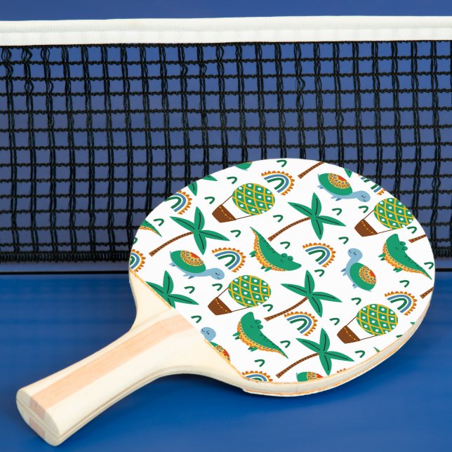 Cute Colourful Turtle Alligator Rainbow Pattern Ping Pong Paddle (Insitu)