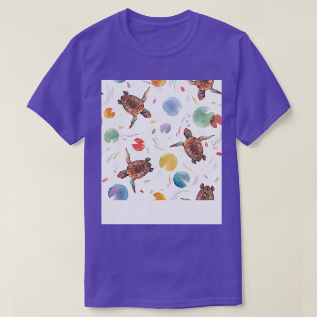 Cute Colourful Turtles T-Shirt (Design Front)