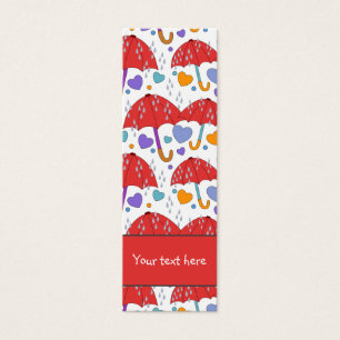 Cute colourful umbrella heart and raindrop Bookmar