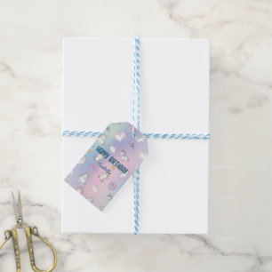 Cute colourful Unicorn pastel Rainbow Doughnuts Gift Tags