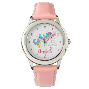 Cute Colourful Unicorn Personalized Kids Watch