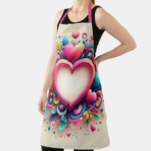 Cute Colourful Valentine's Day heart Apron