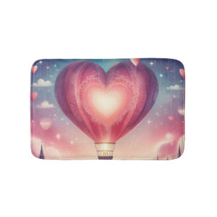 Cute colourful Valentine's Heart balloon Bath Mat