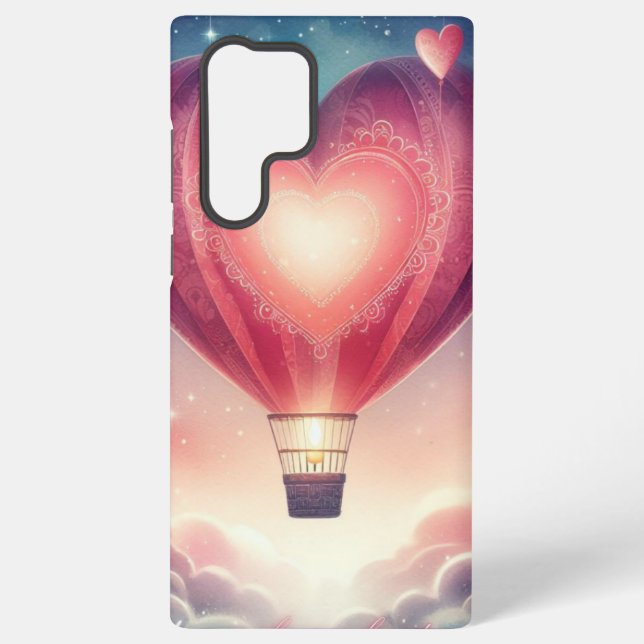 Cute colourful Valentine's Heart balloon Samsung Galaxy S22 Ultra Case (Back)