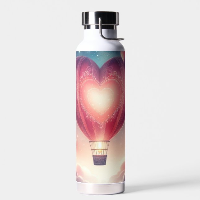 Cute colourful Valentine's Heart balloon Water Bottle (Left)