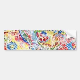 Cute colourful vintage floral bumper sticker