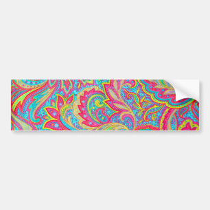 Cute colourful vintage floral design bumper sticker