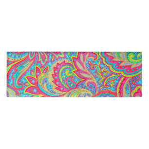 Cute colourful vintage floral design name tag