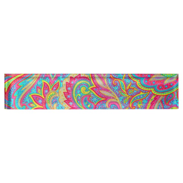 Cute colourful vintage floral design nameplate (Front)