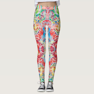 Cute colourful vintage floral leggings