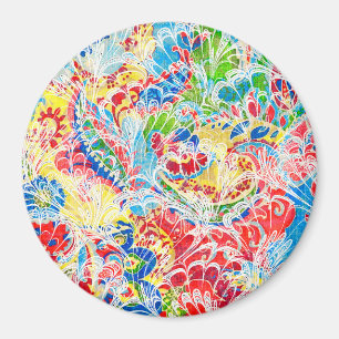 Cute colourful vintage floral magnet