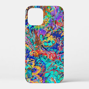 Cute colourful vintage floral pattern iPhone 12 mini case