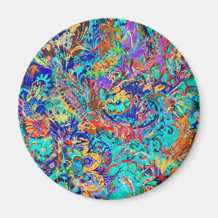 Cute colourful vintage floral pattern magnet