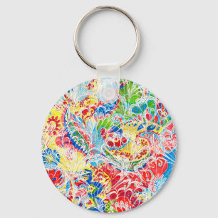 Cute colourful vintage floral samsung galaxy walle keychain