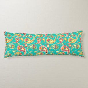 Cute colourful vintage paisley pattern body pillow