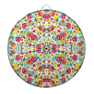 Cute colourful vintage roses patterns car magnet dartboard