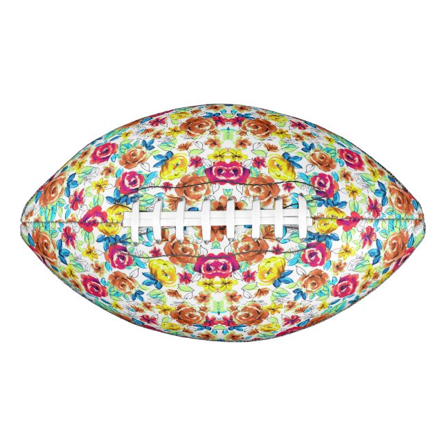 Cute colourful vintage roses patterns car magnet football (Front)
