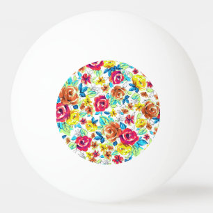 Cute colourful vintage roses patterns car magnet ping pong ball