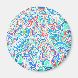 Cute colourful vintage swirl flowers favour box magnet