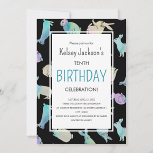 Cute Colourful Watercolor Bunny Rabbit Template