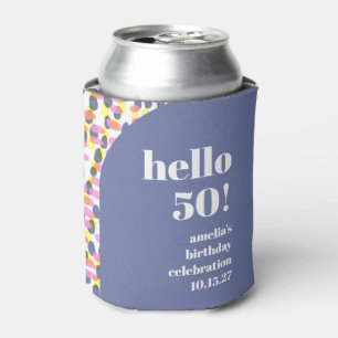 Cute Colourful Watercolor Dot Custom Birthday Part Can Cooler