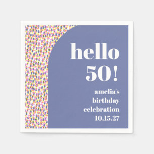 Cute Colourful Watercolor Dot Custom Birthday Part Napkin